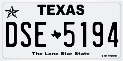 TX license plate DSE5194
