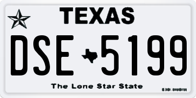TX license plate DSE5199