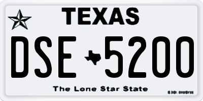 TX license plate DSE5200