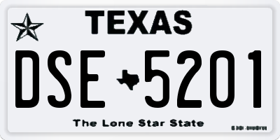 TX license plate DSE5201