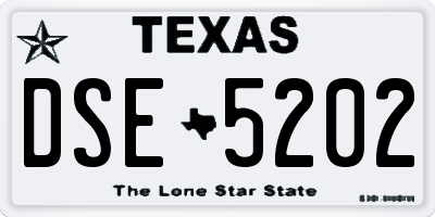 TX license plate DSE5202