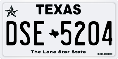 TX license plate DSE5204