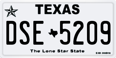 TX license plate DSE5209