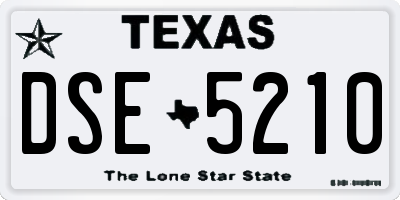 TX license plate DSE5210
