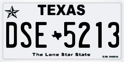 TX license plate DSE5213