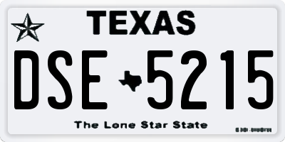 TX license plate DSE5215