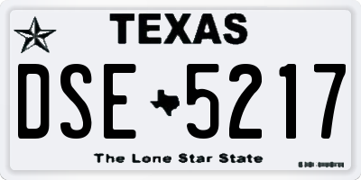 TX license plate DSE5217