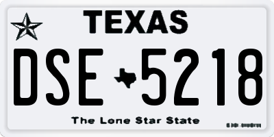 TX license plate DSE5218