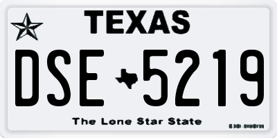 TX license plate DSE5219