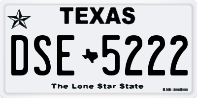 TX license plate DSE5222