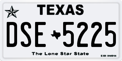 TX license plate DSE5225