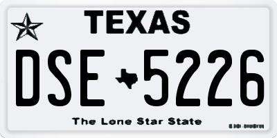 TX license plate DSE5226