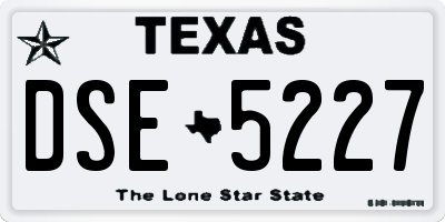 TX license plate DSE5227