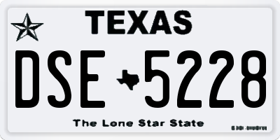 TX license plate DSE5228