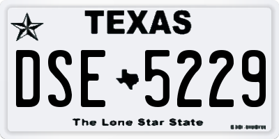 TX license plate DSE5229