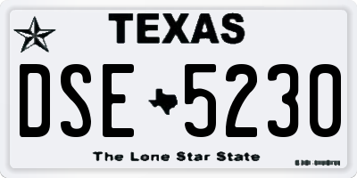 TX license plate DSE5230
