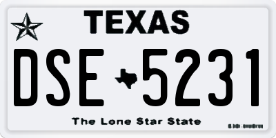TX license plate DSE5231