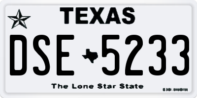 TX license plate DSE5233