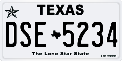 TX license plate DSE5234