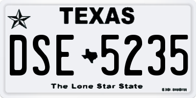 TX license plate DSE5235