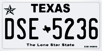 TX license plate DSE5236