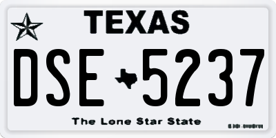 TX license plate DSE5237