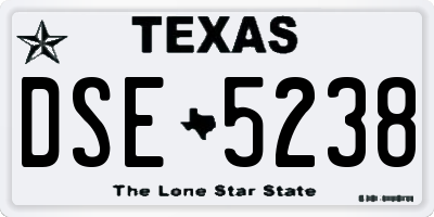 TX license plate DSE5238