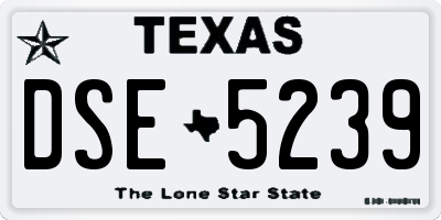 TX license plate DSE5239