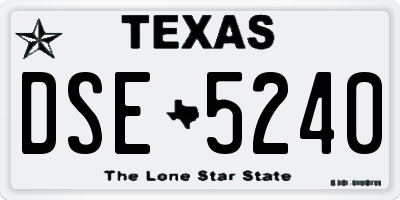 TX license plate DSE5240