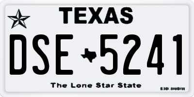 TX license plate DSE5241