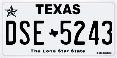 TX license plate DSE5243