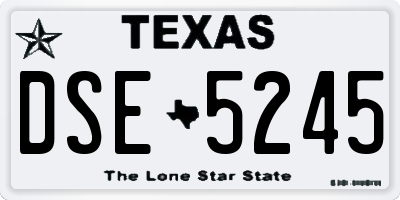 TX license plate DSE5245