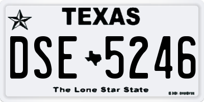 TX license plate DSE5246