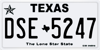 TX license plate DSE5247