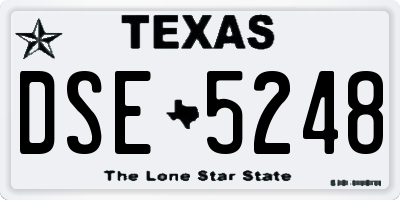 TX license plate DSE5248