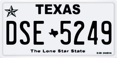 TX license plate DSE5249