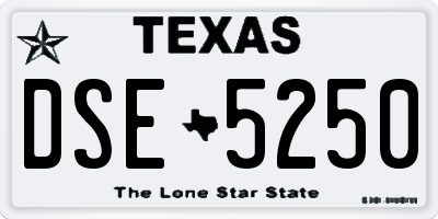 TX license plate DSE5250