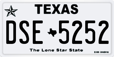 TX license plate DSE5252