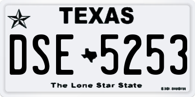 TX license plate DSE5253