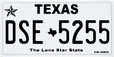 TX license plate DSE5255