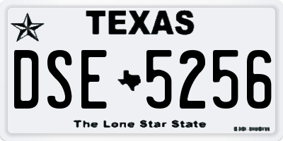 TX license plate DSE5256