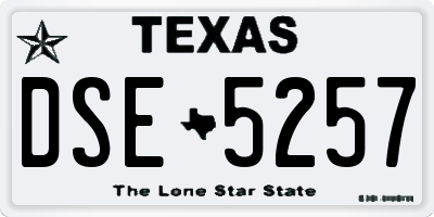 TX license plate DSE5257