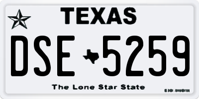 TX license plate DSE5259