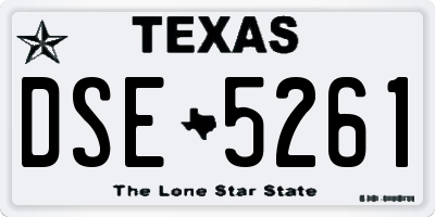TX license plate DSE5261