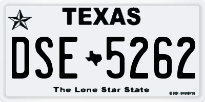 TX license plate DSE5262