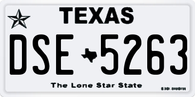 TX license plate DSE5263