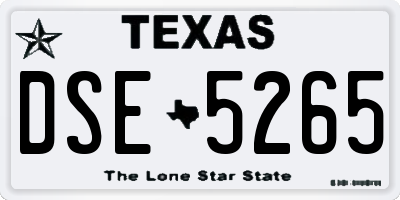TX license plate DSE5265