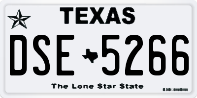 TX license plate DSE5266