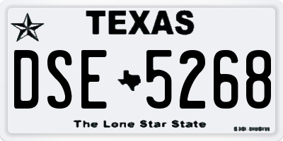 TX license plate DSE5268