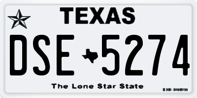 TX license plate DSE5274
